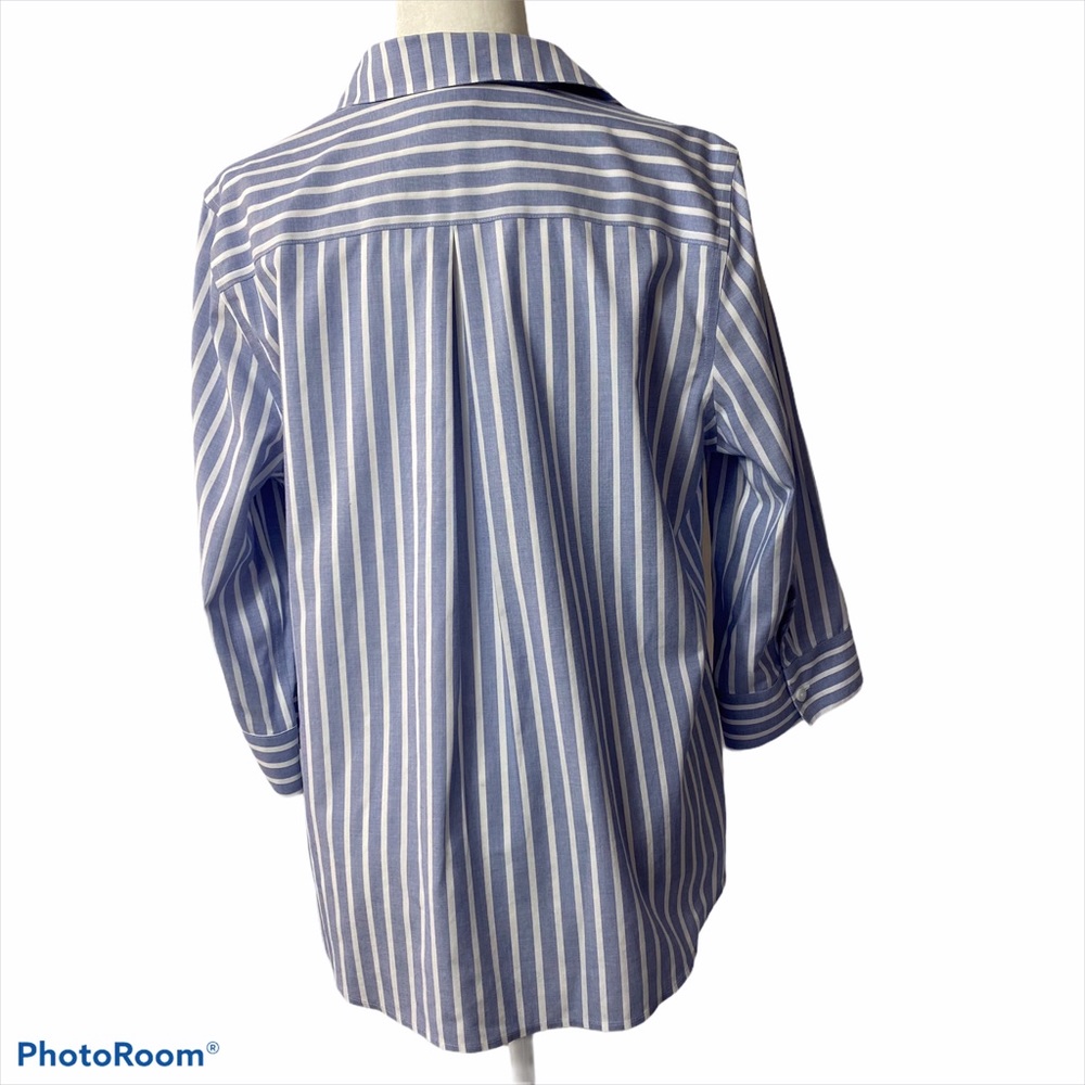 Chico’s Cotton Blend Striped Collared Shirt - Picture 3 of 7